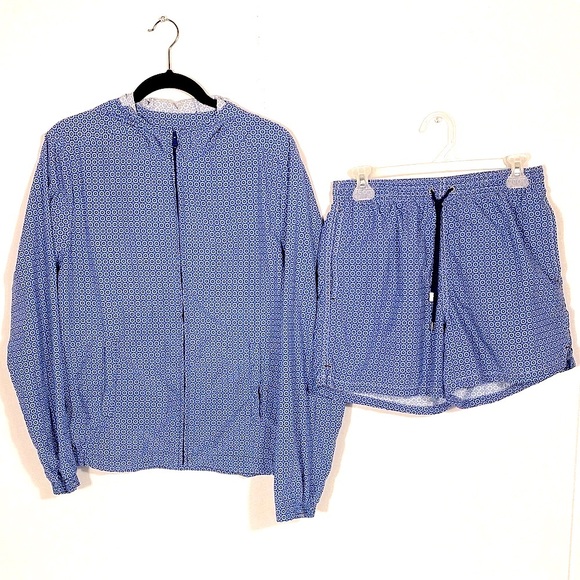 RODA Blue Patterned Apparel Lightweight Hooded Jacket with shorts - Picture 14 of 14